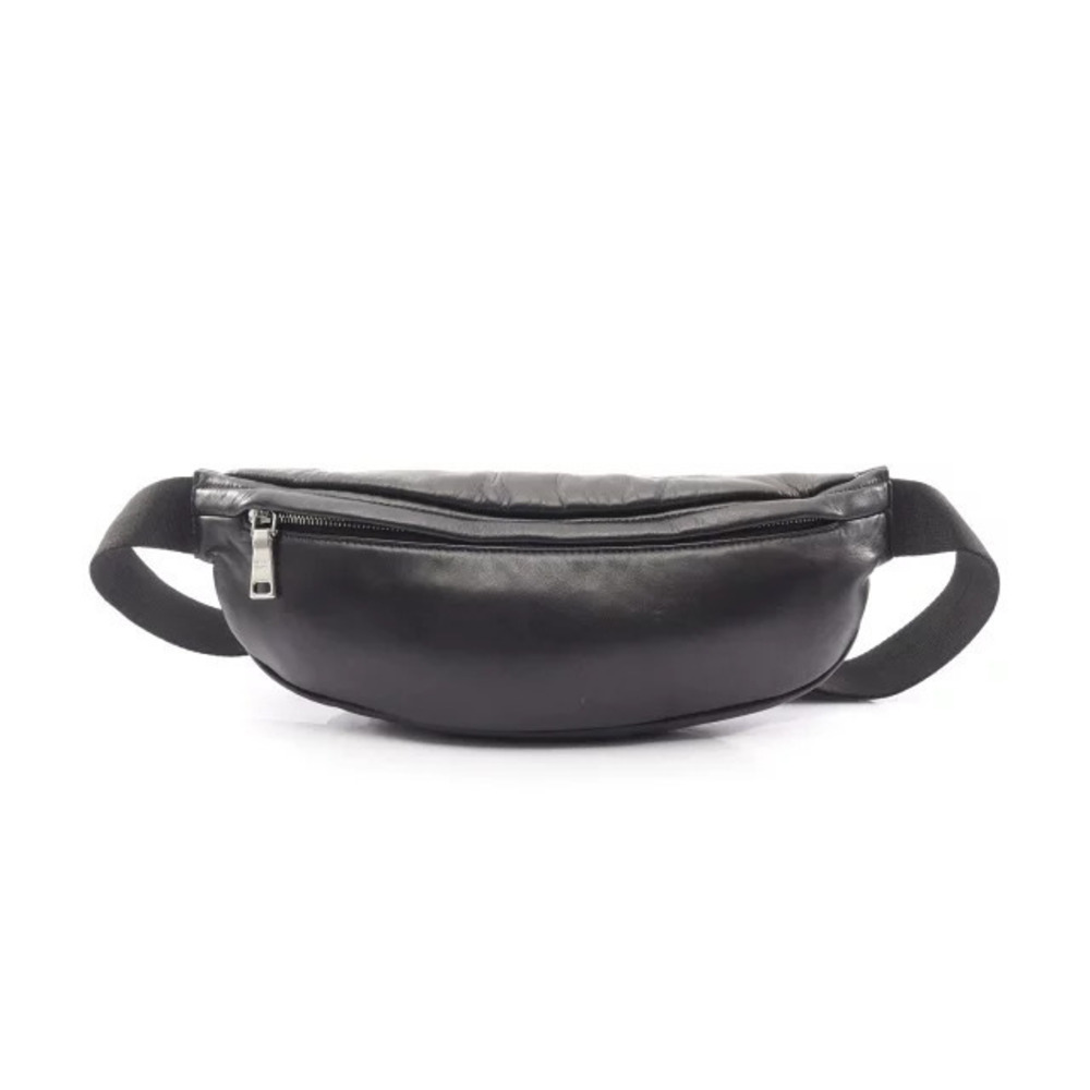 Prada Triangle Plate Waist Bag Body Leather Black